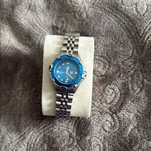 Clove Silver Blue Stainless Steel Watch